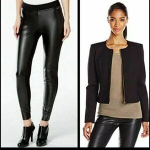 CALVIN KLEIN Vegan Leather Pant Leggings High-rise Black S NWT